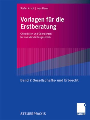 cover image of Vorlagen für die Erstberatung--Gesellschafts- und Erbrecht